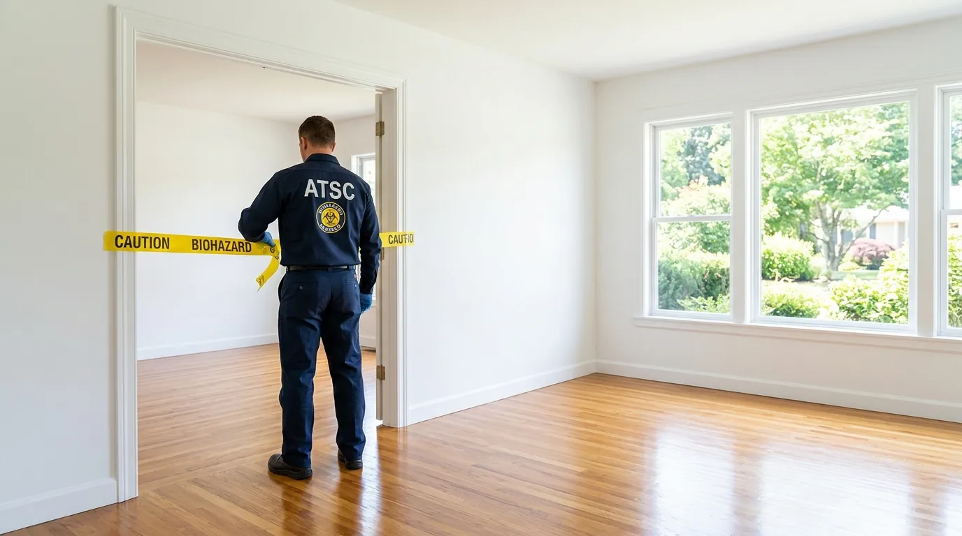 Certified biohazard cleanup crew performing Crime Scene Cleanup in Clarkston